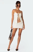 Edikted Alessia Tie Front Ruffled Top