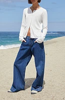 John Galt White Zoe Scalloped Cardigan