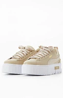 Puma Women's Beige Mayze Leather Sneakers