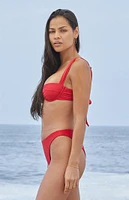 VDM The Label Red Margot Reversible Underwire Bralette Bikini Top