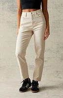 PacSun Beige Curve Straight Leg Jeans