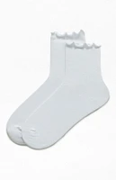 John Galt White Ruffle Socks