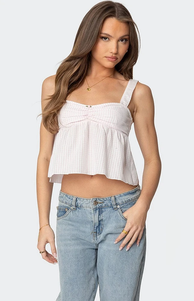 Edikted Linn Babydoll Gingham Top