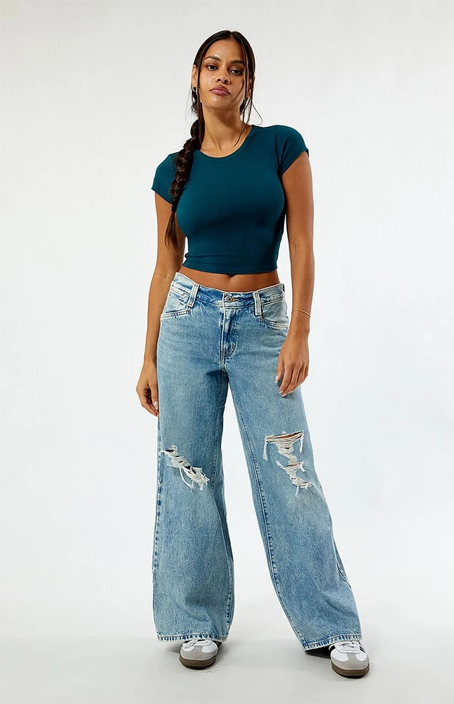 Levi's Light Indigo Ripped '94 Baggy Wide Leg Jeans