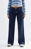 PacSun Dark Indigo Seam Low Rise Girlfriend Jeans