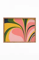 Multicolor Large Rectangular Bamboo Tray