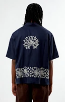 PacSun Navy Remi Oversized Resort Camp Shirt