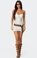 Edikted Sheer Lace Cupped Mini Dress