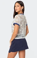 Edikted 89 Sheer Lace T Shirt