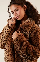 PacSun Leopard Faux Fur Jacket