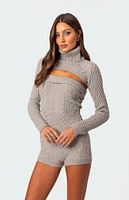 Edikted Finnley Two Piece Cable Knit Romper