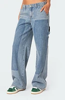 Edikted Faded Wash Low Rise Carpenter Jeans