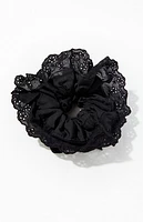 LA Hearts Black Eyelet Hair Scrunchie