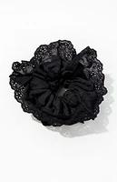 LA Hearts Black Eyelet Hair Scrunchie