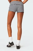 Edikted Striped Fold Over Shorts