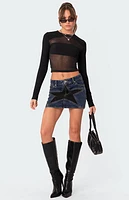 Edikted Azal Half Ribbed Mesh Top