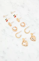 LA Hearts 6 Pack Novelty Earrings
