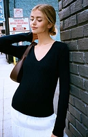 John Galt V-Neck Long Sleeve Sweater