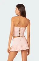 Edikted Karmen Gathered Lace Up Corset