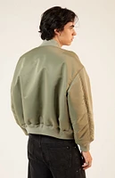 PacSun Olive Nylon Bomber Jacket