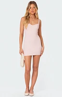 Edikted Finley Ribbed Mini Dress