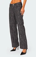 Edikted Nyah Sequin Loose Fit Jeans