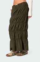 Edikted Tiered Scrunch Maxi Skirt