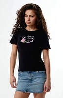 PS / LA How Lucky Are We Floral Stitch T-Shirt