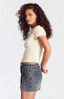 PacSun Dark Indigo Mid Rise Denim Mini Skirt
