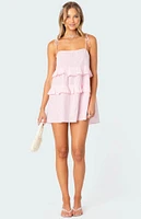 Edikted Dorothia Sheer Linen Look Mini Dress