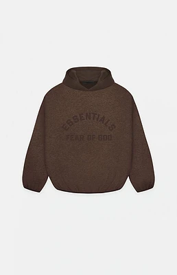 Kids Fear of God Essentials Heather Wood Nylon Fleece Hoodie