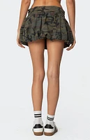 Edikted Camo Belted Bubble Mini Skort