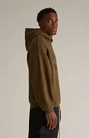 Fear of God Essentials Olive Fleece Hoodie