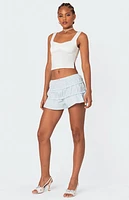 Edikted Kalila Tiered Ruffle Shorts