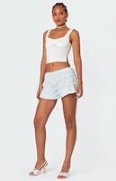 Edikted Kalila Tiered Ruffle Shorts