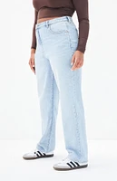 PacSun Stretch Light Indigo Curve Dad Jeans