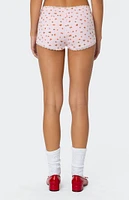 Edikted Strawberry Girl Printed Micro Shorts