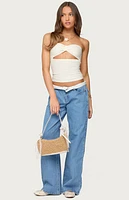 Edikted Textured Knit Strapless Cutout Top