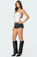 Edikted Betty Lace Up Faux Leather Corset