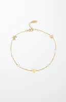 Ettika Butterflies & Pearls Anklet