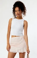 LA Hearts Pink Chiffon Mini Skirt