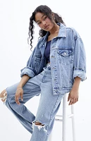 PacSun Medium Indigo Relaxed Denim Trucker Jacket