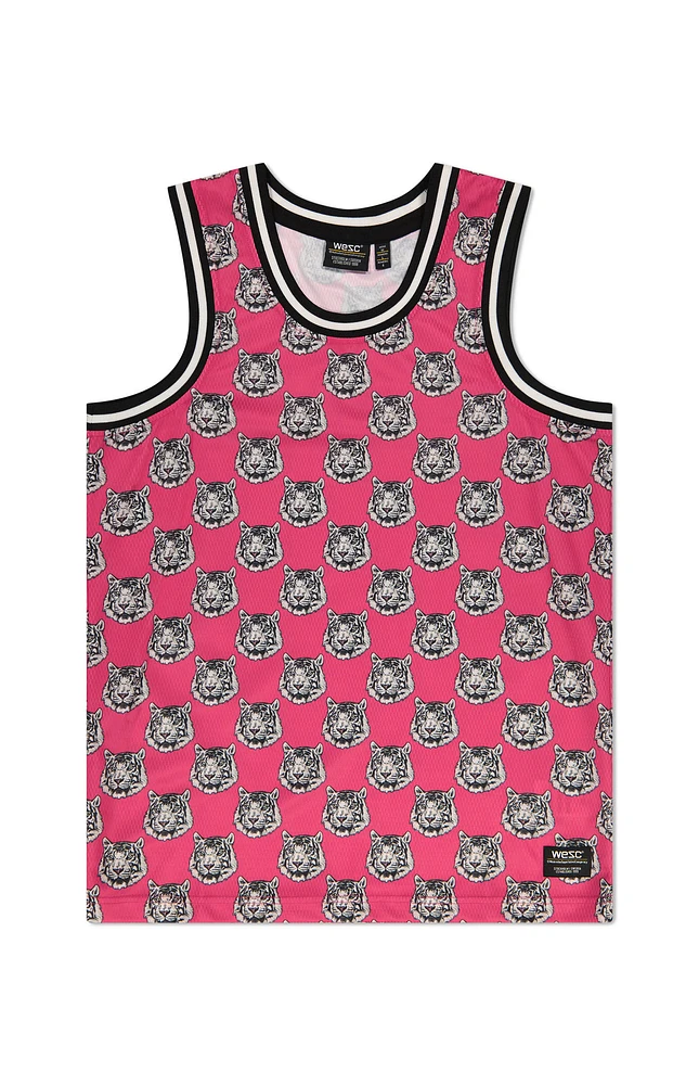 WeSC America Inc Basketball Tiger Face AOP Tank Top