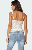 Edikted Torin Sheer Lace Tank Top