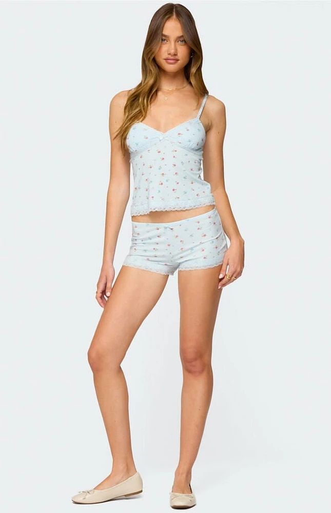 Edikted Aurea Lacey Floral Shorts