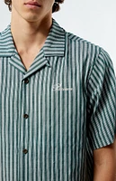 PacSun Embroidered Stripe Camp Shirt