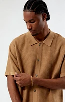 Ribbed Knit Woven Shirt