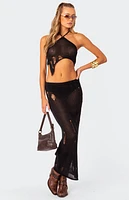 Edikted Britt Distressed Asymmetrical Knit Top