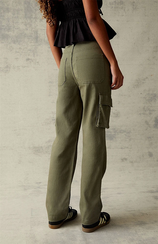 Olive Cargo Dad Pants