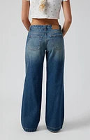 Pacsun Casey Ripped Knee Low Rise Baggy Jeans Medium Indigo